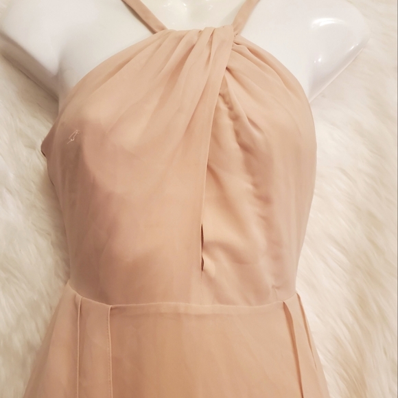 BEBE Blush Pink Halter Flare Dress -  Size XXS, 00 - Picture 4 of 7